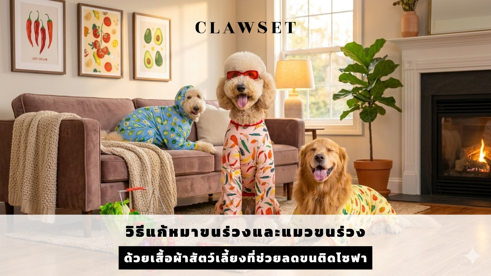 วิธีแก้หมาขนร่วงและแมวขนร่วง ด้วยเสื้อผ้าสัตว์เลี้ยงที่ช่วยลดขนติดโซฟา