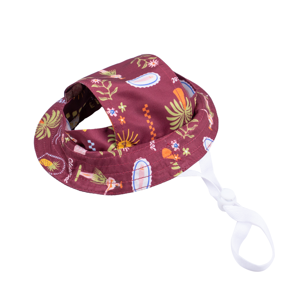 CLAWSET Studio | Hawaii's Calling! -Pet Hat- Maroon