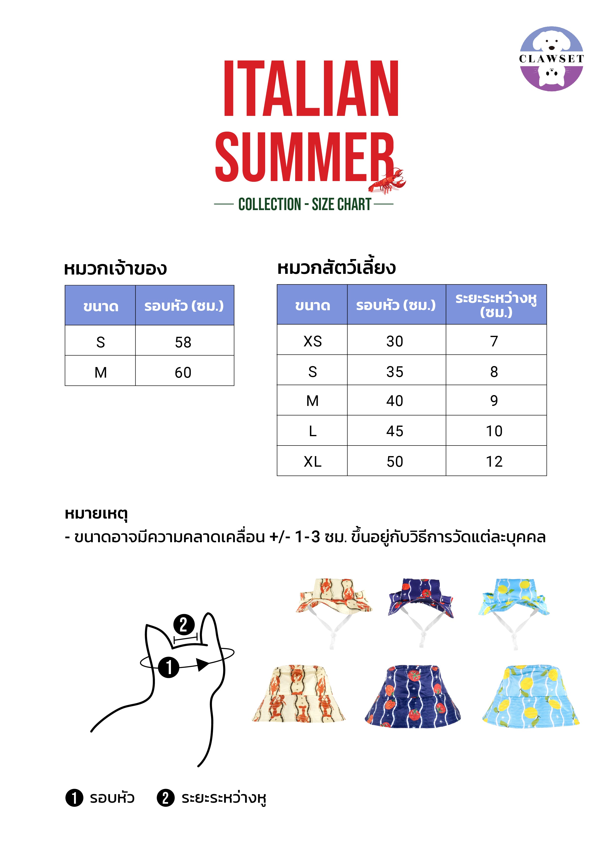 CLAWSET Studio | Italian Summer -Pet Hat- Tomato