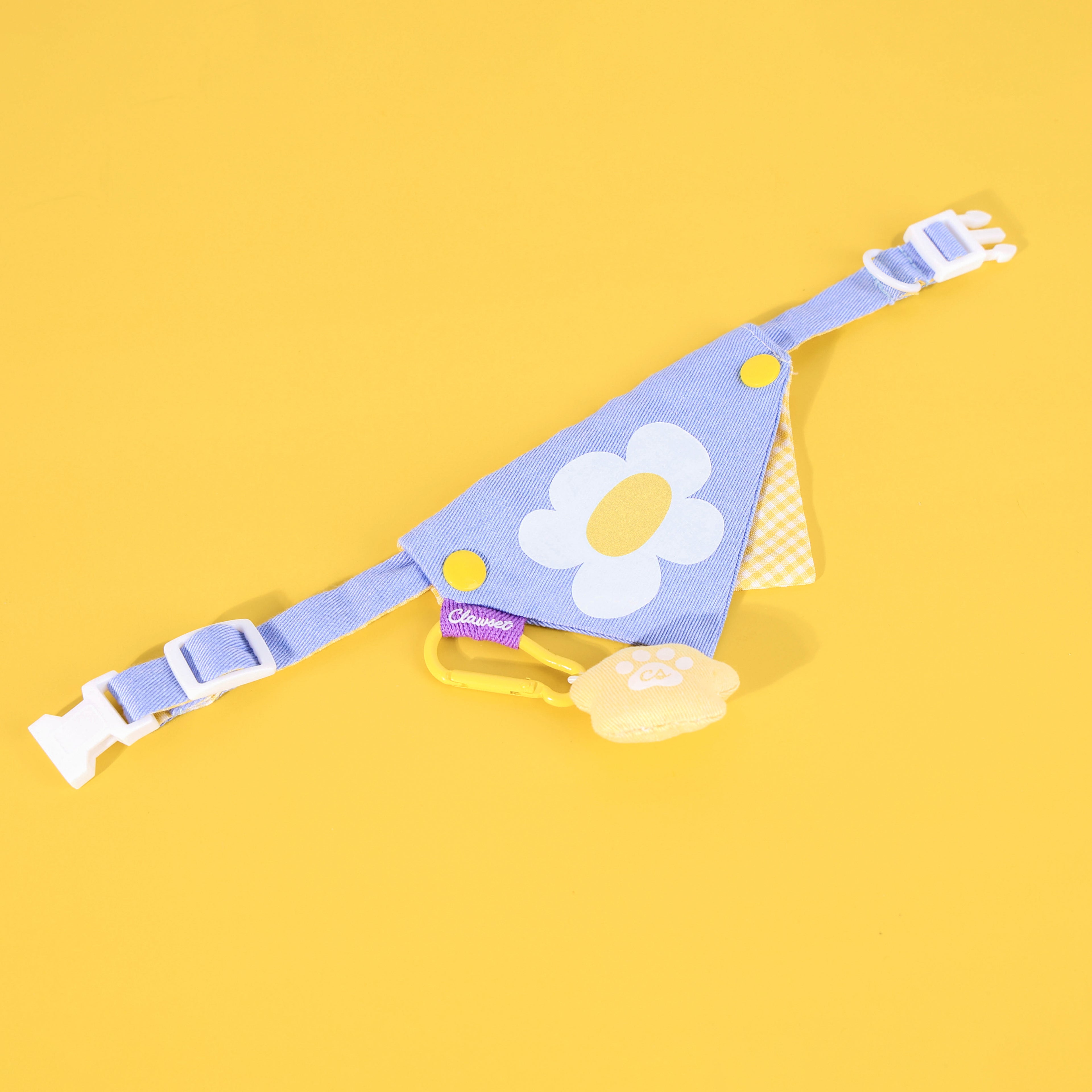 CLAWSET Studio® Picnic Bloom | Bandana Collar - Blue Daisy