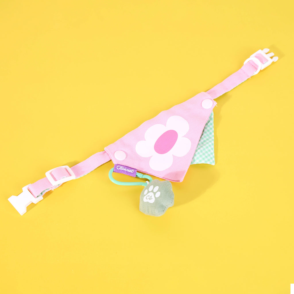 CLAWSET Studio® Picnic Bloom | Bandana Collar - Pink Daisy