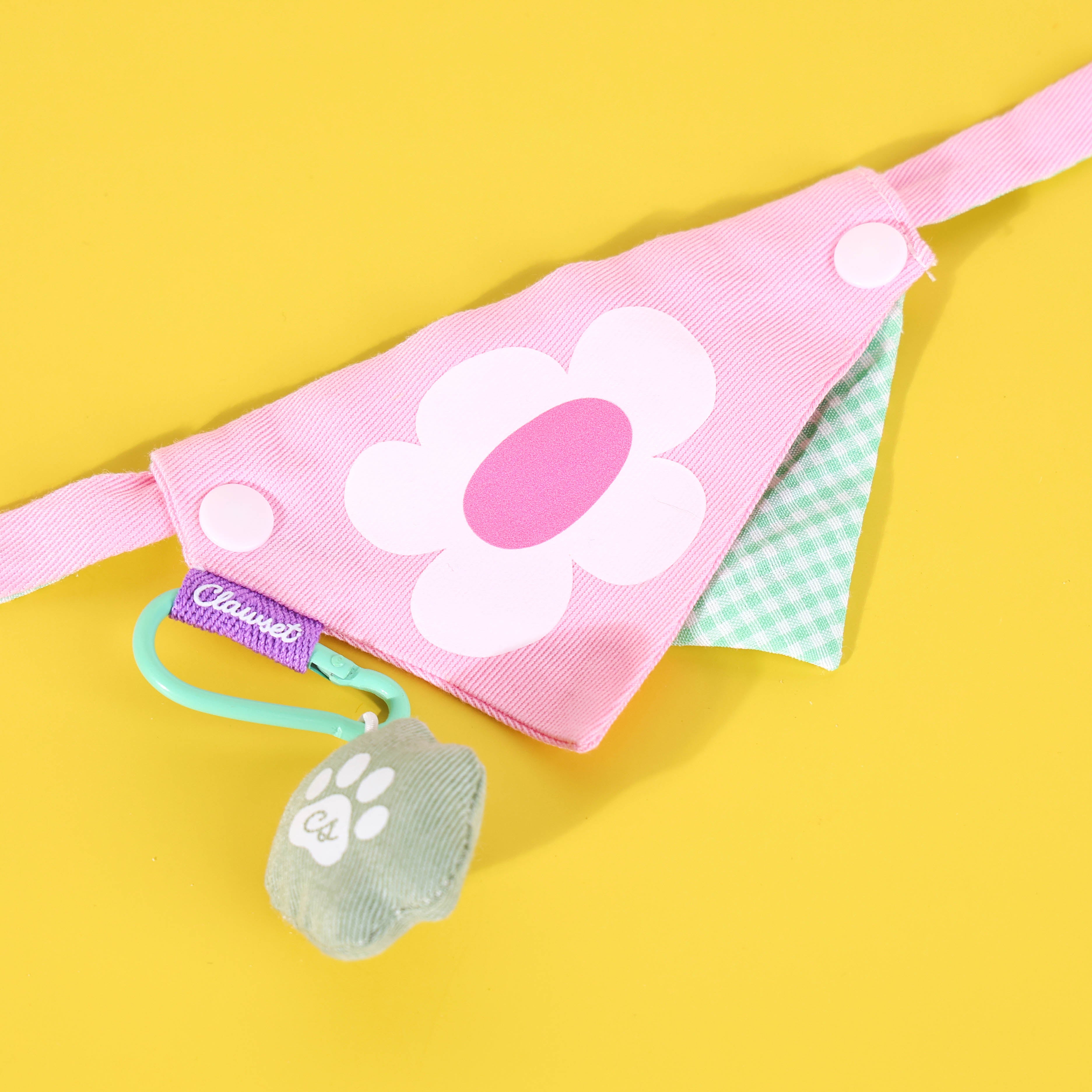 CLAWSET Studio® Picnic Bloom | Bandana Collar - Pink Daisy