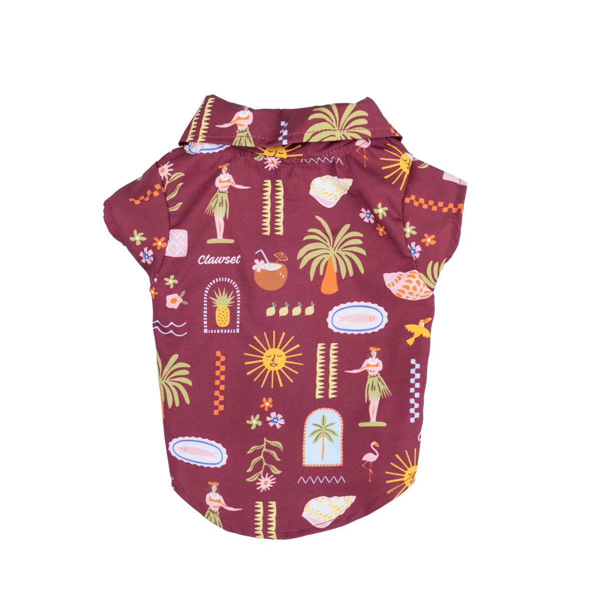 CLAWSET Studio | Hawaii's Calling! - Pet Shirt - Maroon