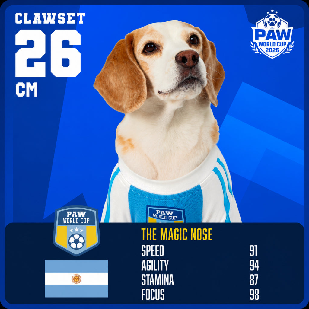 CLAWSET Studio® | PAW WORLD CUP 2026 -ARGENTINA เสื้อฟุตบอลสัตว์เลี้ยงทีมชาติอาร์เจนติน่า